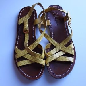 Cole Haan yellow strappy sandals sz 8